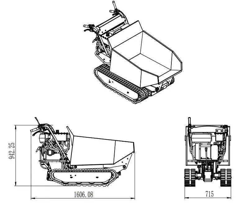 Hidraulikus billentésű 500kg mini dömper - Image 7